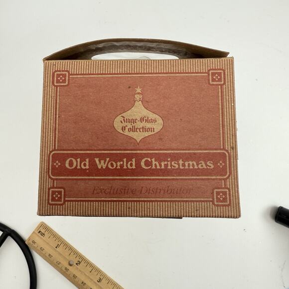 Gold Glitter Glass Clam SeaShell Christmas Ornament Old World Christmas 4" VTG - Picture 7 of 8